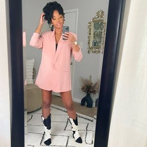 Pink oversized blazer